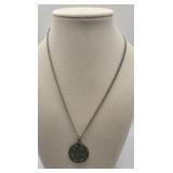 Taxco Pendant Crushed Inlayed Turquoise Tested