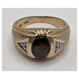 10K Gold & Black Sapphire Gold Ring Sz.