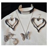 Jewlery- Necklaces, LG. Heart Earrings, Leather