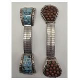 Native American Made Watch Bands Turquoise & Red