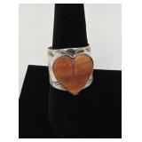 NA Spiney Oyster & Sterling Ring Marked IRV Sz. 7