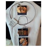 Kim Bon-Hunter Copper Pins & Sterling Necklace &