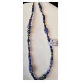 Lapis Soldite, Jade & Tiger Necklace