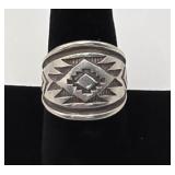 Troy Laner Handmade Sterling Ring NA Sz. 8 1/2