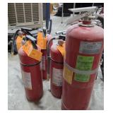 Fire Extinguishers Various sizes Lot of 5