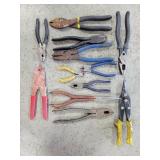 Assortment of pliers, crneedle nose. long