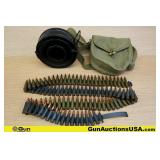 0 7.62x39 Drum Mag, Ammo and Bag. . RPD Drum Mag w