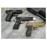 SIG Sauer, Walther, and SOCOM Gear air pistols. Ve