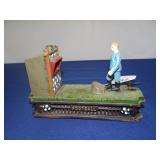 CAST IRON FOOTBALL COIN BANK