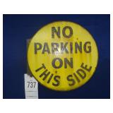 DOUBLE SIDED "NO PARKING ON THIS SIDE" FLANGE SIGN