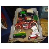 BOX OF ASSORTED MODEL CARS & MOTORCYCLE