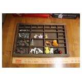 SHADOW BOX W/ PEWTER FIGURES & COLLECTIBLES