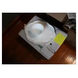 (12) MILK GLASS SNACK TRAYS W/ CUPS