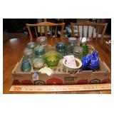 EARLY CANNING JARS, GLASSWARE & COLLECTIBLES