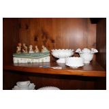 MILK GLASS COLLECTION & CERAMIC FIGURES