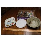 PLATES & CERAMICS INCL. IMPERIAL MILK GLASS PLATE