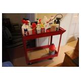 CART OF ASSORTED AUTOMOBILE & OTHER LIQUIDS