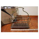 WOOD/BRASS MAGAZINE RACK