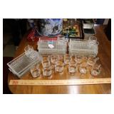 (14) HAZEL ATLAS BALL AND RIB GLASS SIP N SMOKE