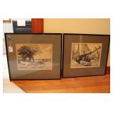 (2) SIGNED ORIG. LITHOGRAPHS (GORDON GRANT)