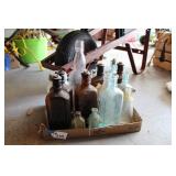 FLAT OF ANTIQUE BOTTLES