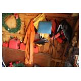 LIFE PRESERVERS & ORANGE HUNTING SUIT