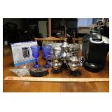 COLLECTIBLE GLASS, SILVERPLATE SET & MORE