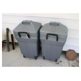 (2) ROLLING GARBAGE CANS