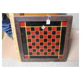 ANTIQUE CHESS & CHECKER BOARD
