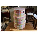 STACKING HAT BOXES W/ ANTIQUES WOMEN