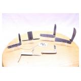 SIX ASSORTED METAL HANDLE KNIVES