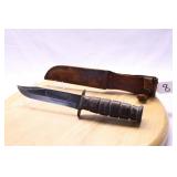 KA-BAR USMC STACKED LEATHER HANDLE