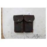 TWO M1 CARBINE 15RD MAGAZINES W/ LEATHER POUCH