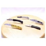 FIVE ASSORTED LOCK BACK KNIVES