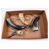FLAT OF ASSORTED POWDER HORNS