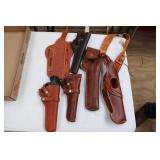 FLAT OF LEATHER HOLSTERS