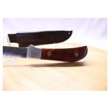 QUEEN #185 RAWHIDE SERIES WOOD HANDLE 8" W/ SHEATH