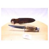PIC GERMANY #13907 STAG HANDLE 8.5" W/ SHEATH