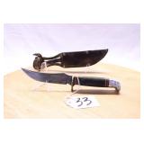 WESTERN USA STACKED LEATHER HANDLE 8" LONG