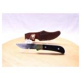 QUEEN #4180 WOOD HANDLE 8" LONG W/ SHEATH