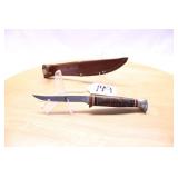KABAR STACKED LEATHER HANDLE TROUT KNIFE 6.25"