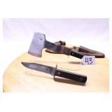 IMPERIAL KNIFE AXE COMBO ROUGH BLACK HANDLES