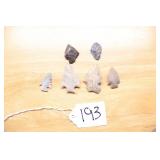 (6) ASSORTED ARROWHEADS