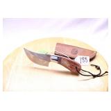C.F.K CAMEL BONE HANDLE SKINNER 8" W/ SHEATH