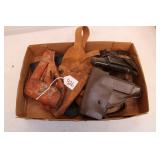 SIX ASSORTED LEATHER MILITARY HOLSTERS