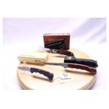 ROUGH RIDER HATCHET KNIFE CHECKERED BONE HANDLE