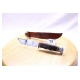 KABAR FIXED BLADE STACKED LEATHER HANDLE 10"