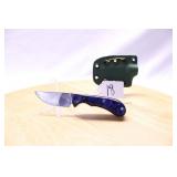 RUSS NECK KNIFE SINGLE BLADE 5.75" W/ SHEATH &