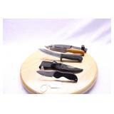 THREE FIXED BLADE KNIVES