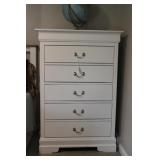 WHITE 5 DRAWER DRESSER